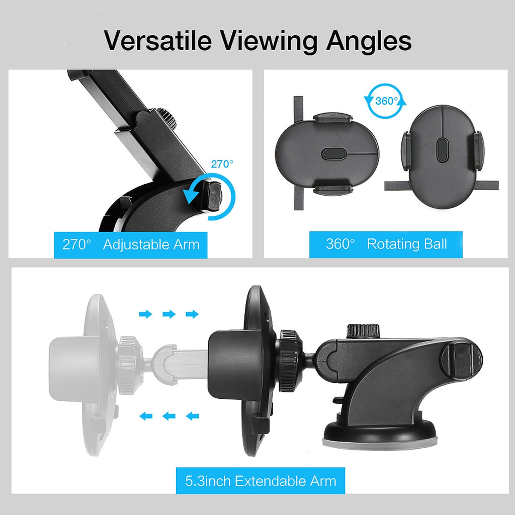 Soporte Móvil Coche Telescópico 360° - Brazo Largo Ajustable