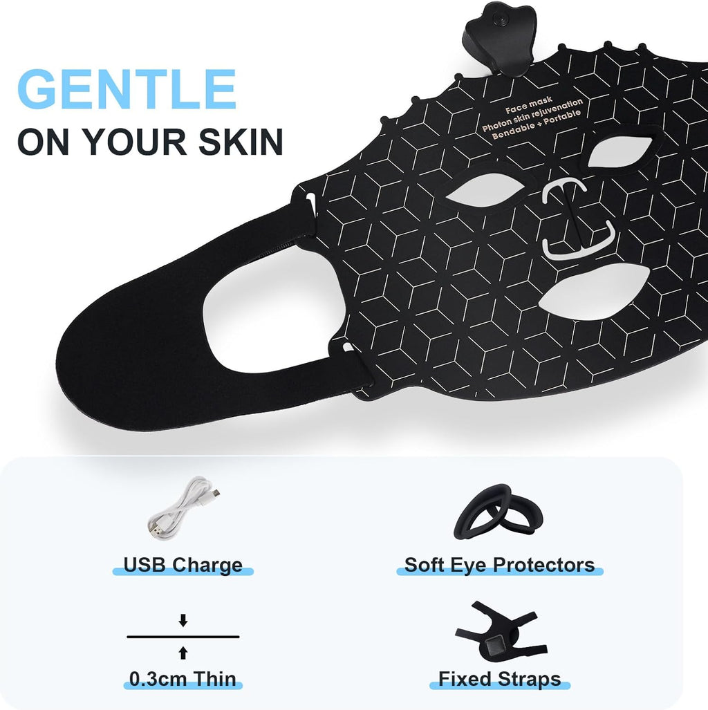 Máscara De Terapia De Luz Facial LED Máscara De Terapia De Luz Roja 7 Colores Máscara De Cara LED Para Dispositivo De Belleza De Cara Y Cuello Para Rejuvenecimiento De La Piel