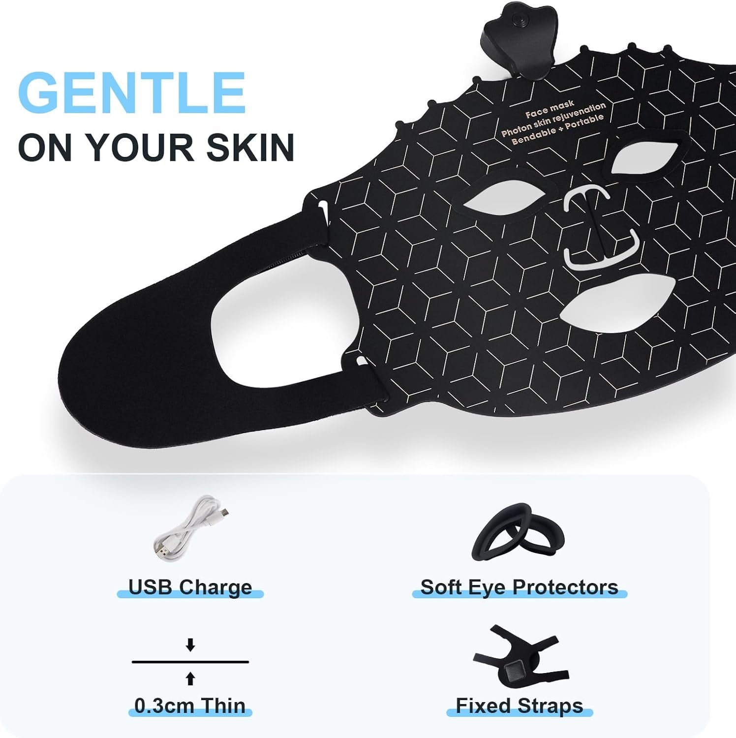 Máscara De Terapia De Luz Facial LED Máscara De Terapia De Luz Roja 7 Colores Máscara De Cara LED Para Dispositivo De Belleza De Cara Y Cuello Para Rejuvenecimiento De La Piel