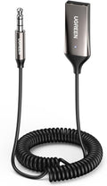 UGREEN Receptor Bluetooth 6.0 Adaptador Jack 3.5Mm Aux Auxiliar Conector Audio Coche Manos Libres, Gris Oscuro