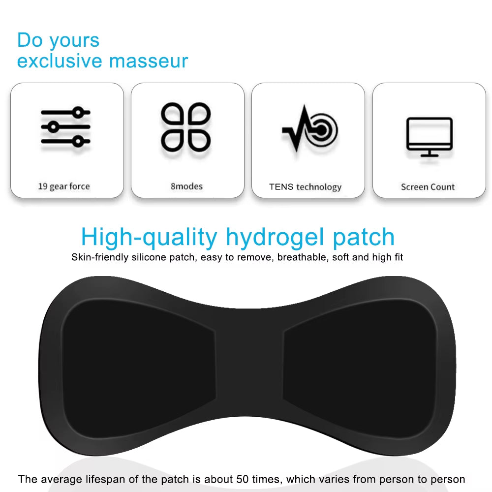 EMS Neck Massager Portable TENS Pulse Machine Cervical Neck Back Patch Muscle Stimulator Pain Relief Massage Tool