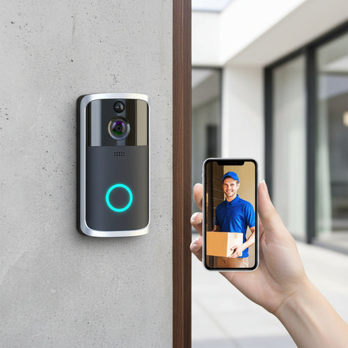 Timbre inteligente con cámara WiFi de alta definición, visión nocturna y sensor de movimiento. www.veloxashop.com