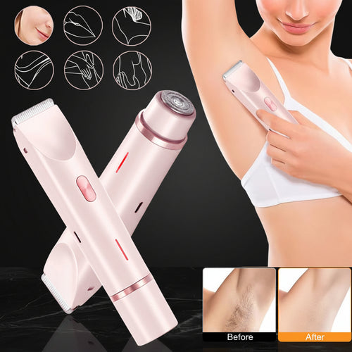 Depiladora eléctrica 2 en 1 recargable para perfilado de cejas y depilación facial suave. www.veloxashop.com