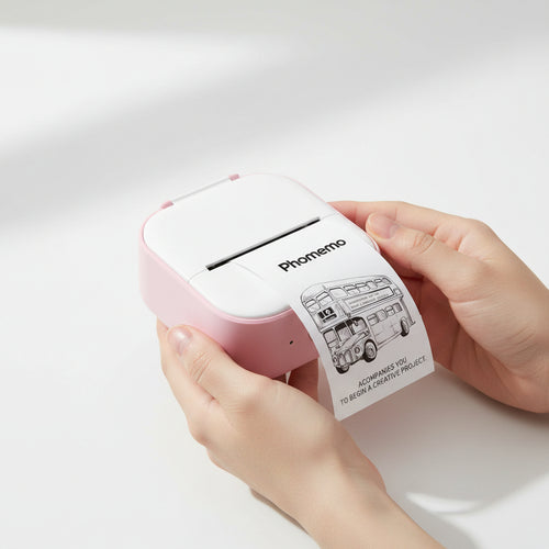 Mini impresora térmica portátil Bluetooth para etiquetas y fotos compatible con iOS y Android.