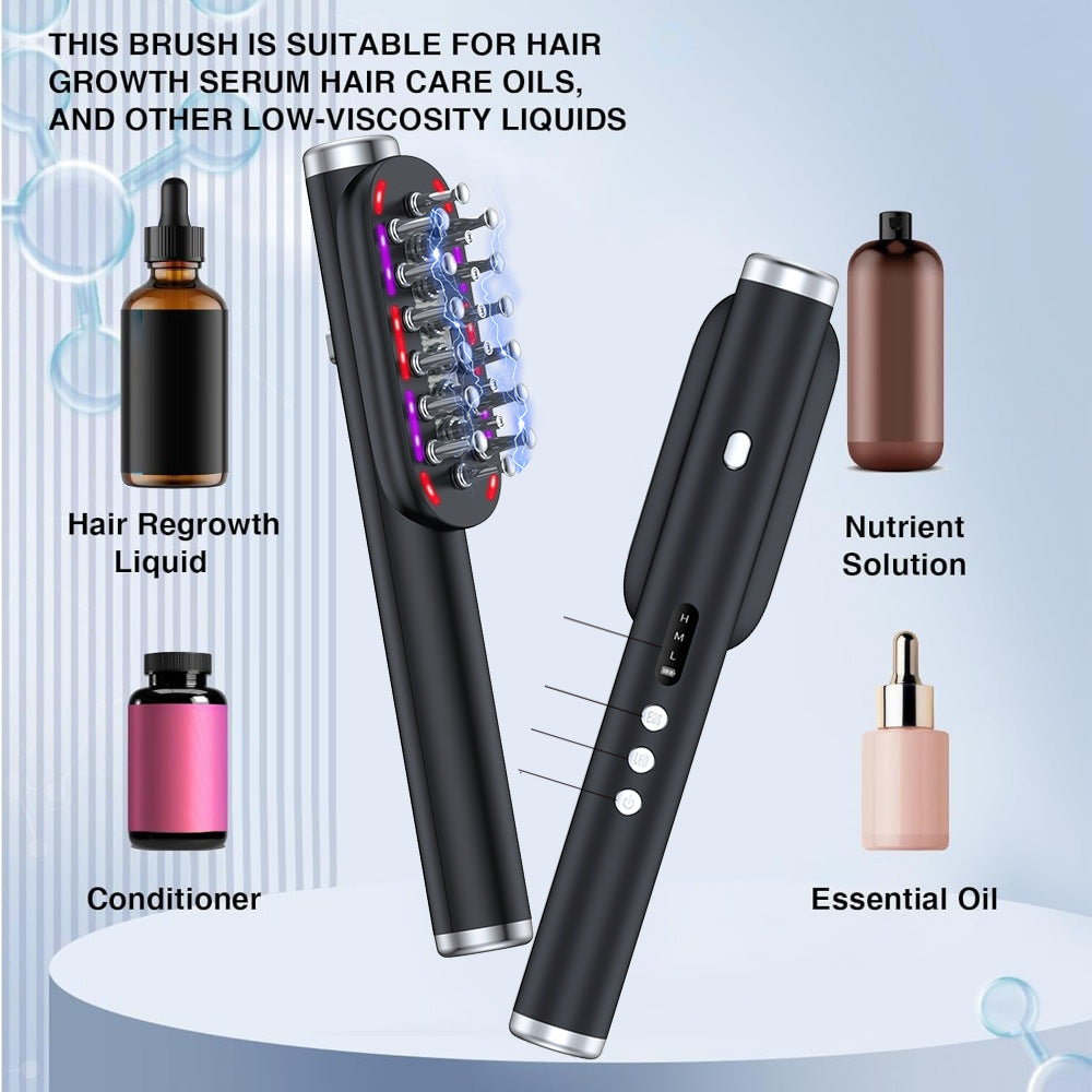 Peine masajeador capilar Veloxa Hair con tecnología EMS, luz roja y vapor para crecimiento del cabello. www.veloxashop.com